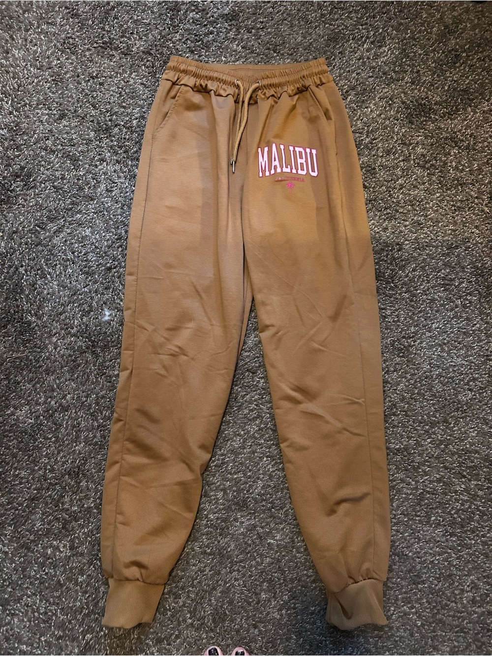 Malibu Brown Graphic Jogger Sweatpants Size Medium